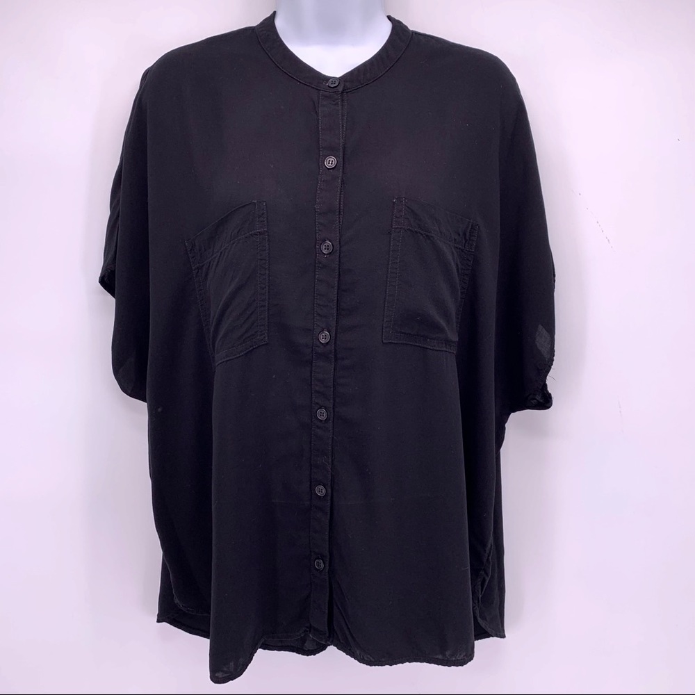 Splendid Black Rayon Short Sleeve Top Size XS